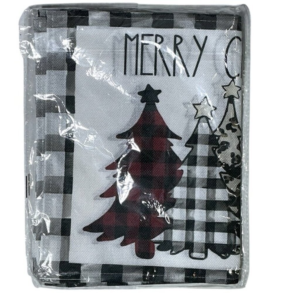 Christmas Placemats Trees Buffalo Plaid Placemats Black White 12 x 18 4 PC Set - Picture 10 of 16